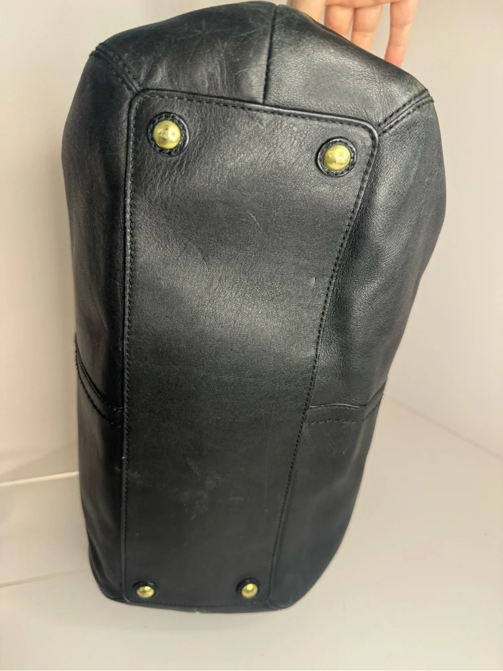 #354 Coach Soho Black Leather Satchel Shoulder Tote Bag
